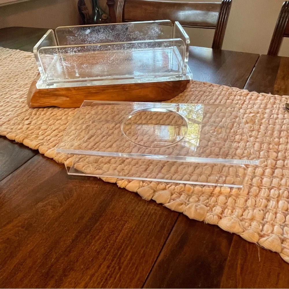 Lucite Acrylic Tissue Box Mid Century Modern Vintage